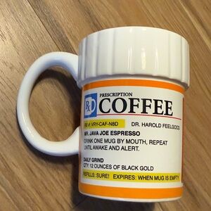 Prescription Coffee Mug - White and Orange